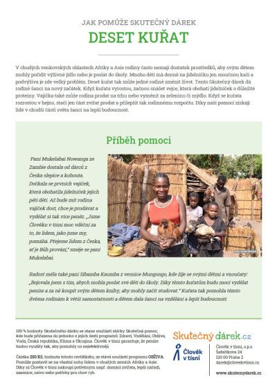 Dobročinná sbírka 1.E (Skutečný dárek)