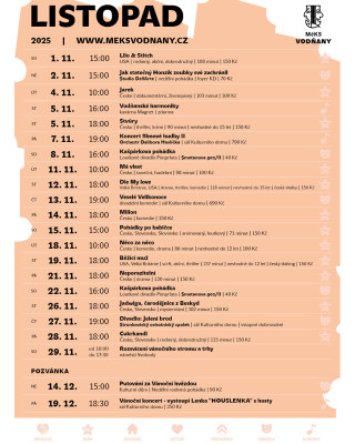Program MěKS Vodňany 11/2025