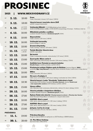 Prosincový program MěKS Vodňany