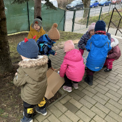 1.+2. třída Zdobení stromu před MŠ