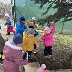 1.+2. třída Zdobení stromu před MŠ