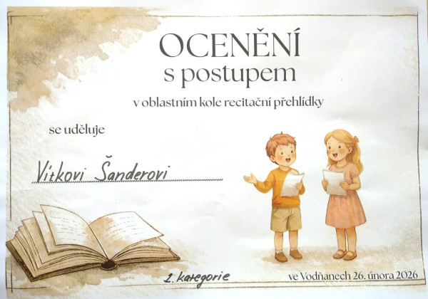 Oblastní kolo soutěže v recitaci