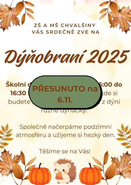 Oznámení – přesun Dýňobraní