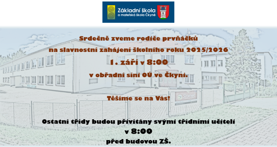 ZAHÁJENÍ ŠKOLNÍHO ROKU 2025/26