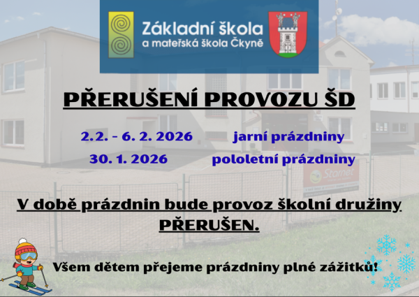 Přerušení provozu ŠD