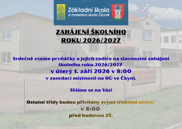 Zahájení školního roku 2026/2027