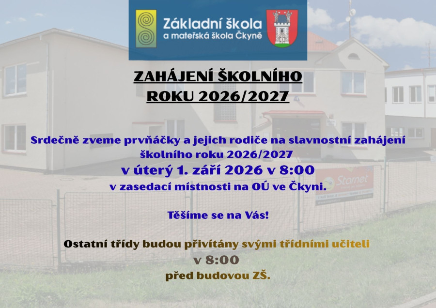 Zahájení školního roku 2026/2027