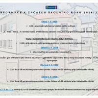 Informace k začátku školního roku 2026/2027