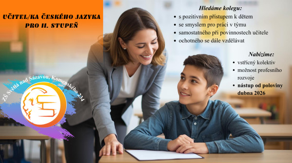 Nabídka práce - učitel/ka českého jazyka