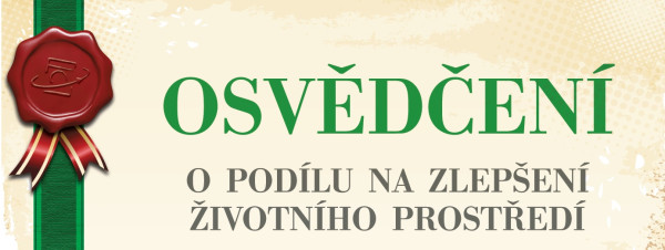 Osvědčení o podílu na zlepšení životního prostředí